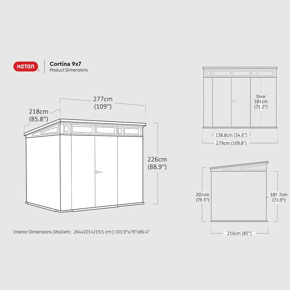 Keter Cortina 9 x 7 ft Resin Storage Shed – view 6