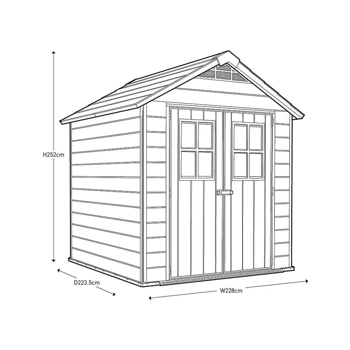 Keter Newton 7 x 7 ft Resin Storage Shed – view 10