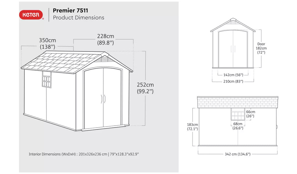 Keter Premier 7.5 x 11 ft Resin Storage Shed – view 4
