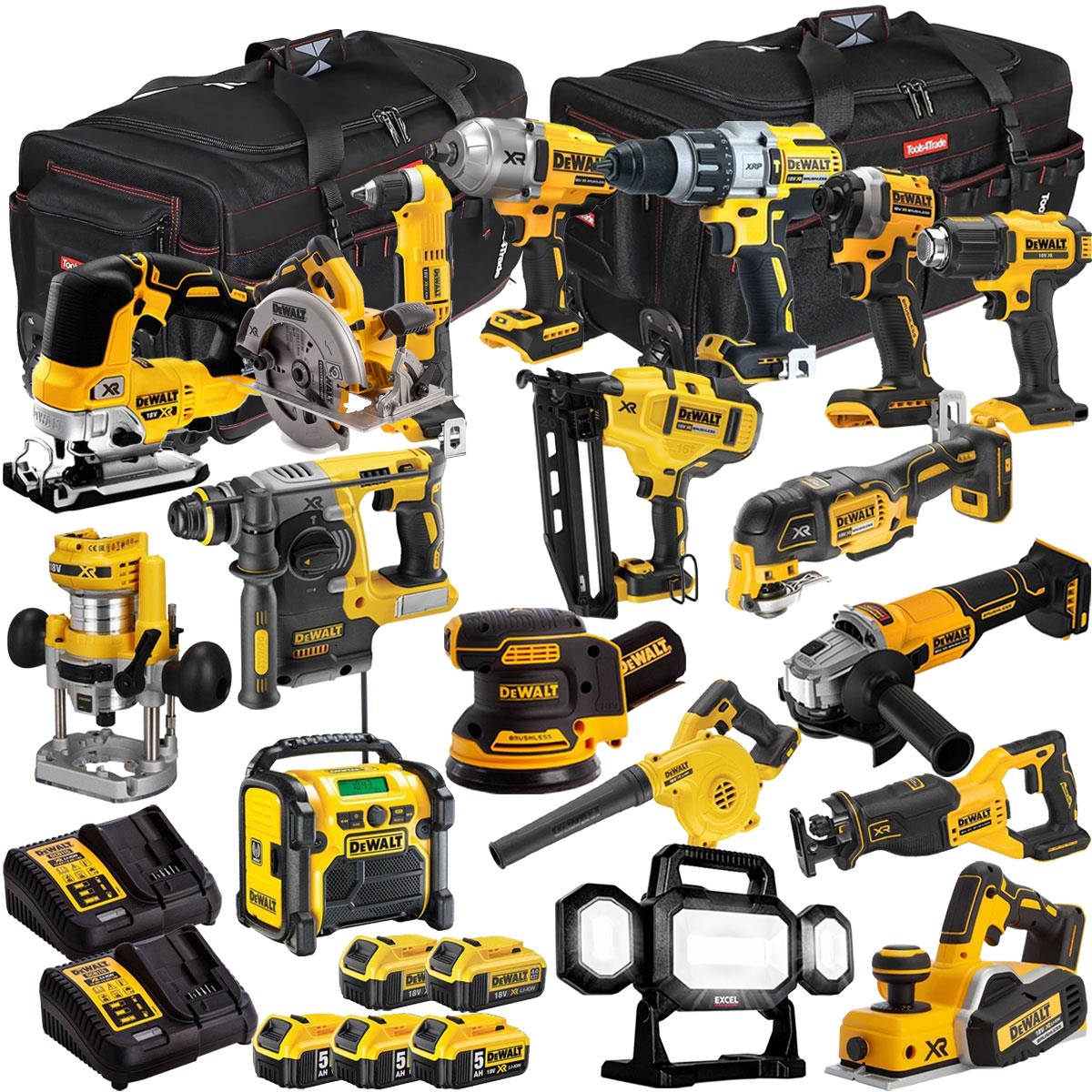 DEWALT 20V MAX XR 18 Tool Combo Kit with 5 Batteries & Charger