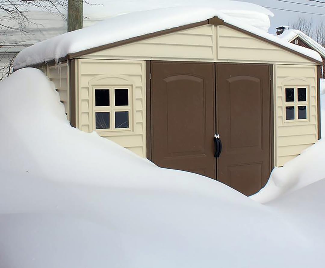 10 x 8 ft Outdoor Resin Storage Shed with Double Doors, Windows & Floor Foundation – view 5