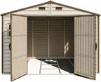 10 x 8 ft Outdoor Resin Storage Shed with Double Doors, Windows & Floor Foundation – view 8