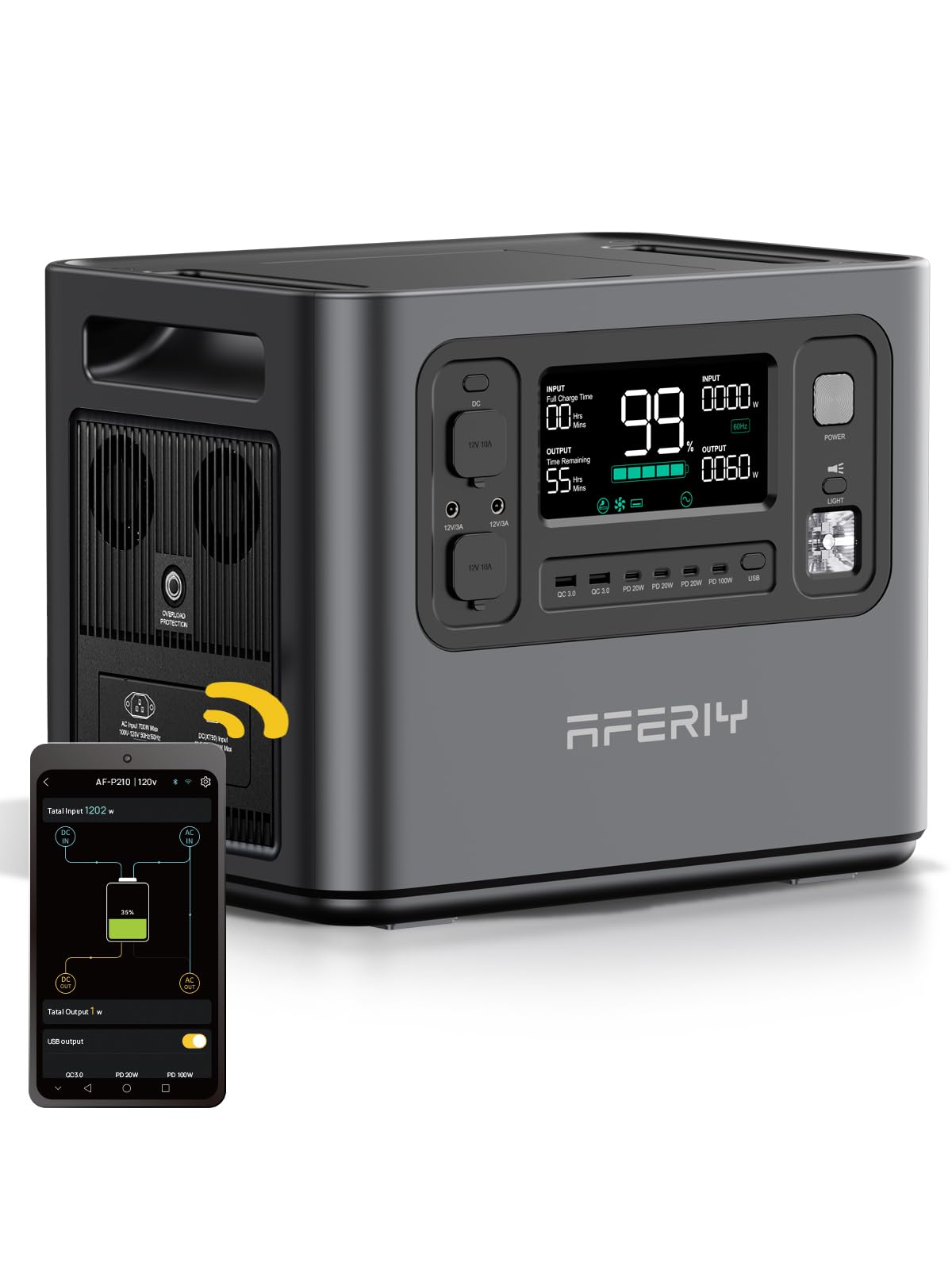 AFERIY P210 Solar Generator 2048Wh 2400W (4800W Peak)