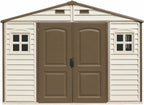 10 x 8 ft Outdoor Resin Storage Shed with Double Doors, Windows & Floor Foundation – view 9