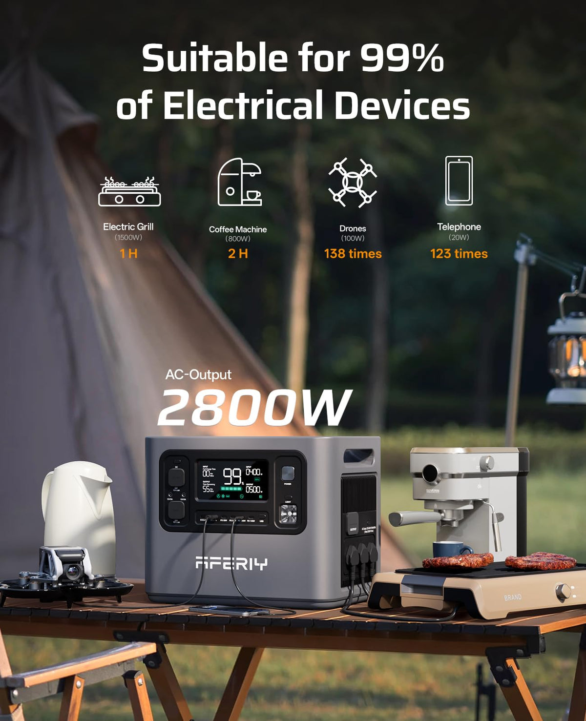 AFERIY P280 4096Wh Portable Power Station with Extra Battery – view 2