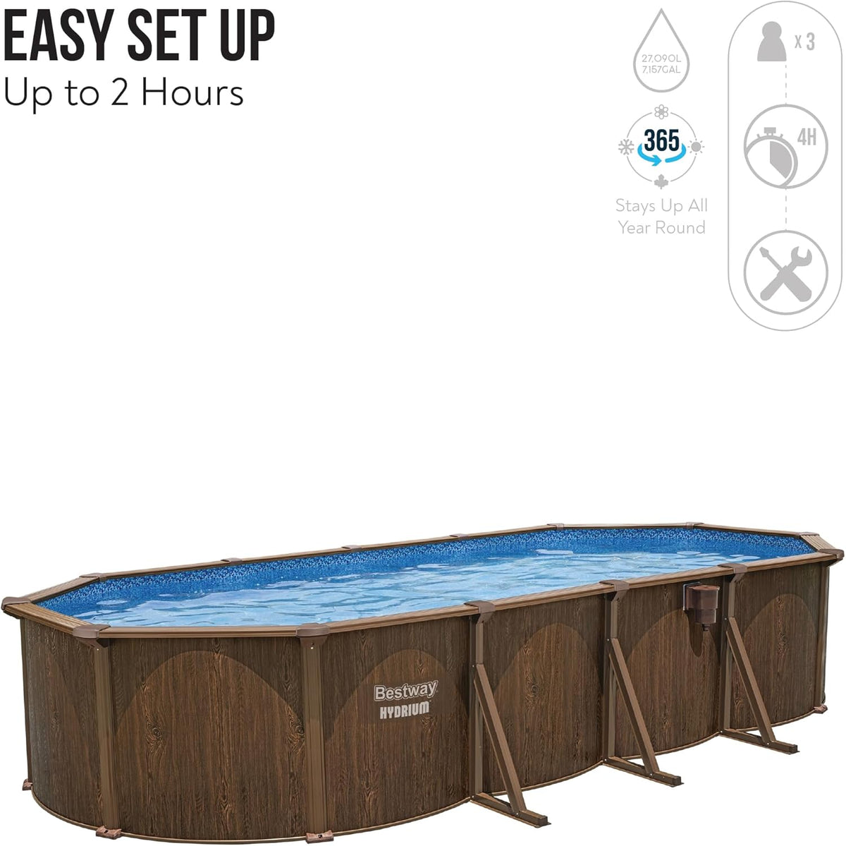Bestway Hydrium 24 ft Oval Above Ground Pool Set – view 5