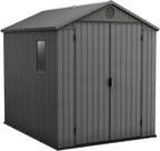 6 x 8 ft Outdoor Resin Storage Shed with Double Doors, Window & Heavy-Duty Floor – view 14