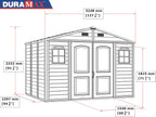 10 x 8 ft Outdoor Resin Storage Shed with Double Doors, Windows & Floor Foundation – view 7