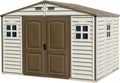 10 x 8 ft Outdoor Resin Storage Shed with Double Doors, Windows & Floor Foundation
