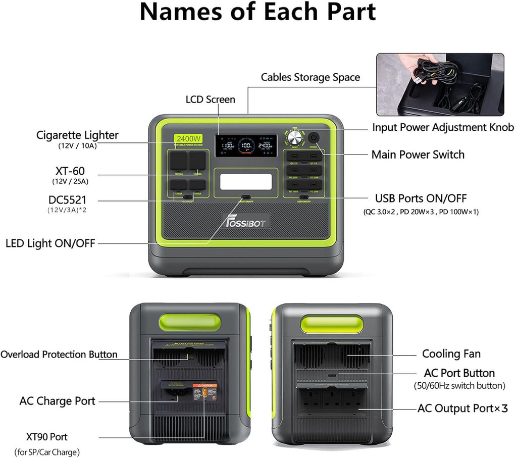2048Wh Portable Power Station 2400W LiFePO4 – view 10