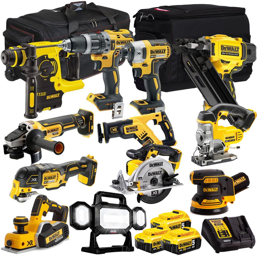 DEWALT 20V MAX XR 12 Tool Combo Kit with 3 x 5.0Ah Batteries & Charger