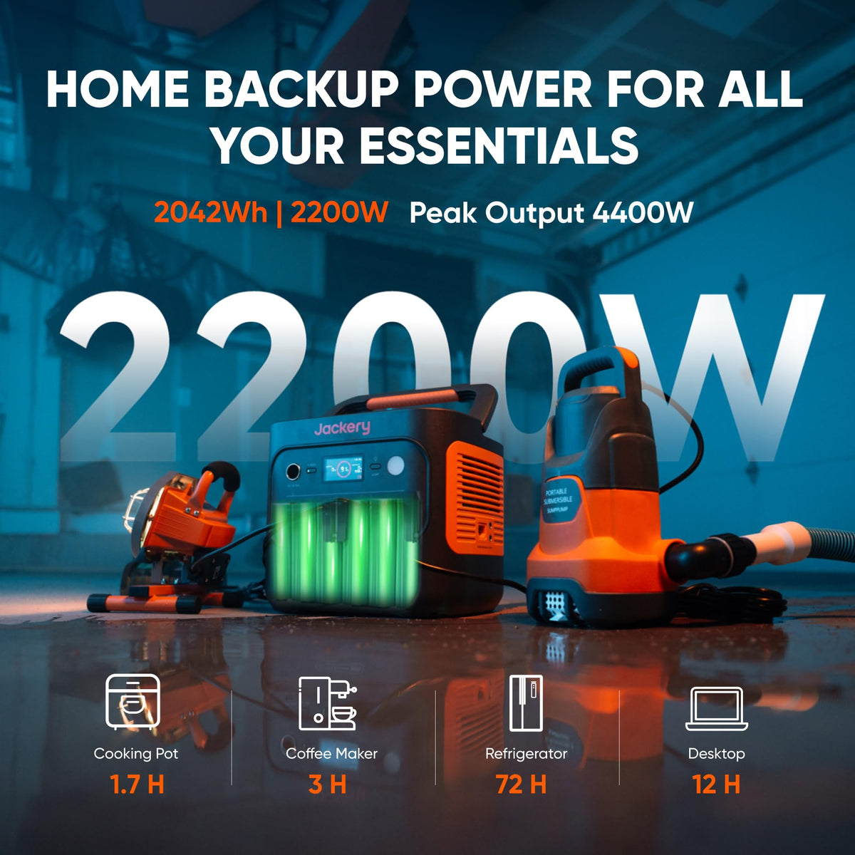 2042Wh Portable Power Station LiFePO4 – view 2