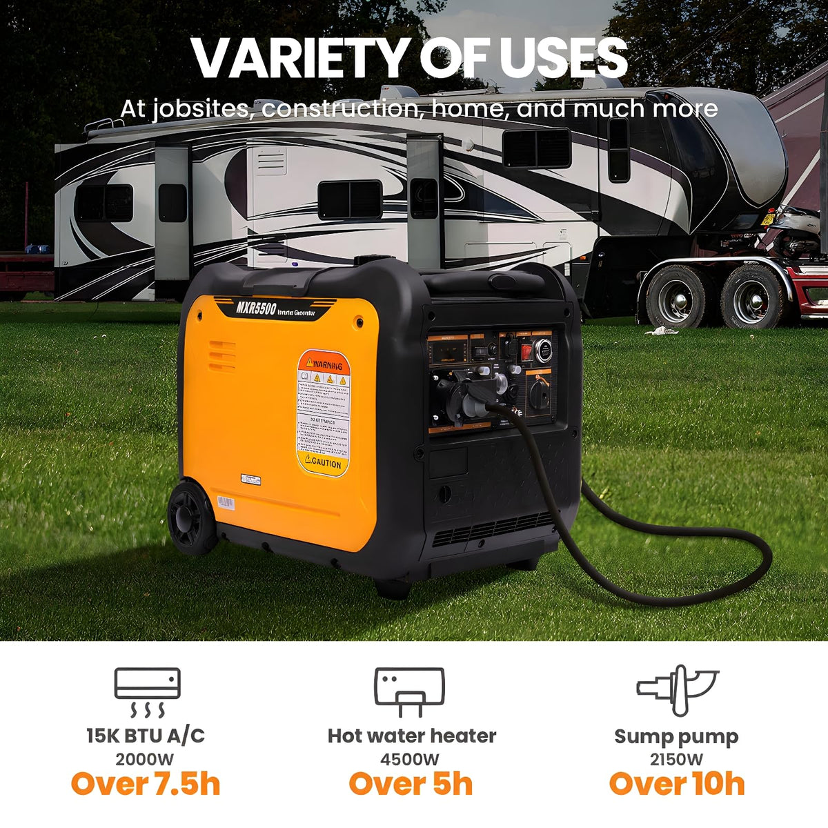 maXpeedingrods 5500W Gas Inverter Generator – view 3