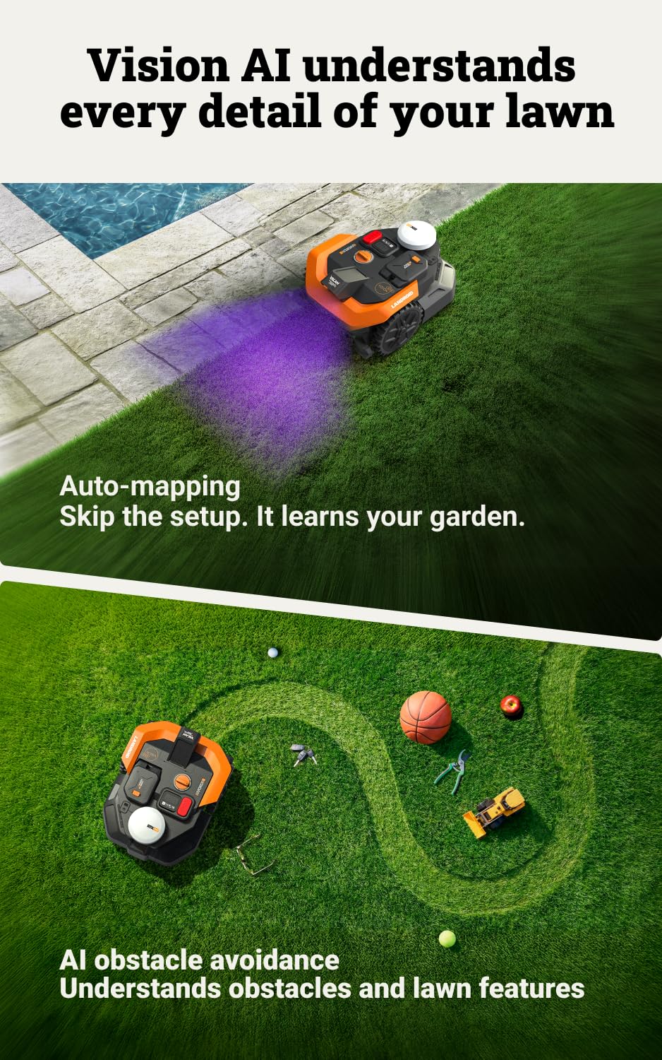 WORX Landroid Vision Cloud WR303E 2WD Robot Lawn Mower – view 3