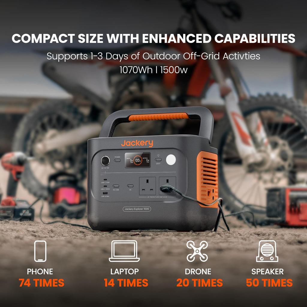 1070Wh 1500W Portable Power Station LiFePO4 – view 2