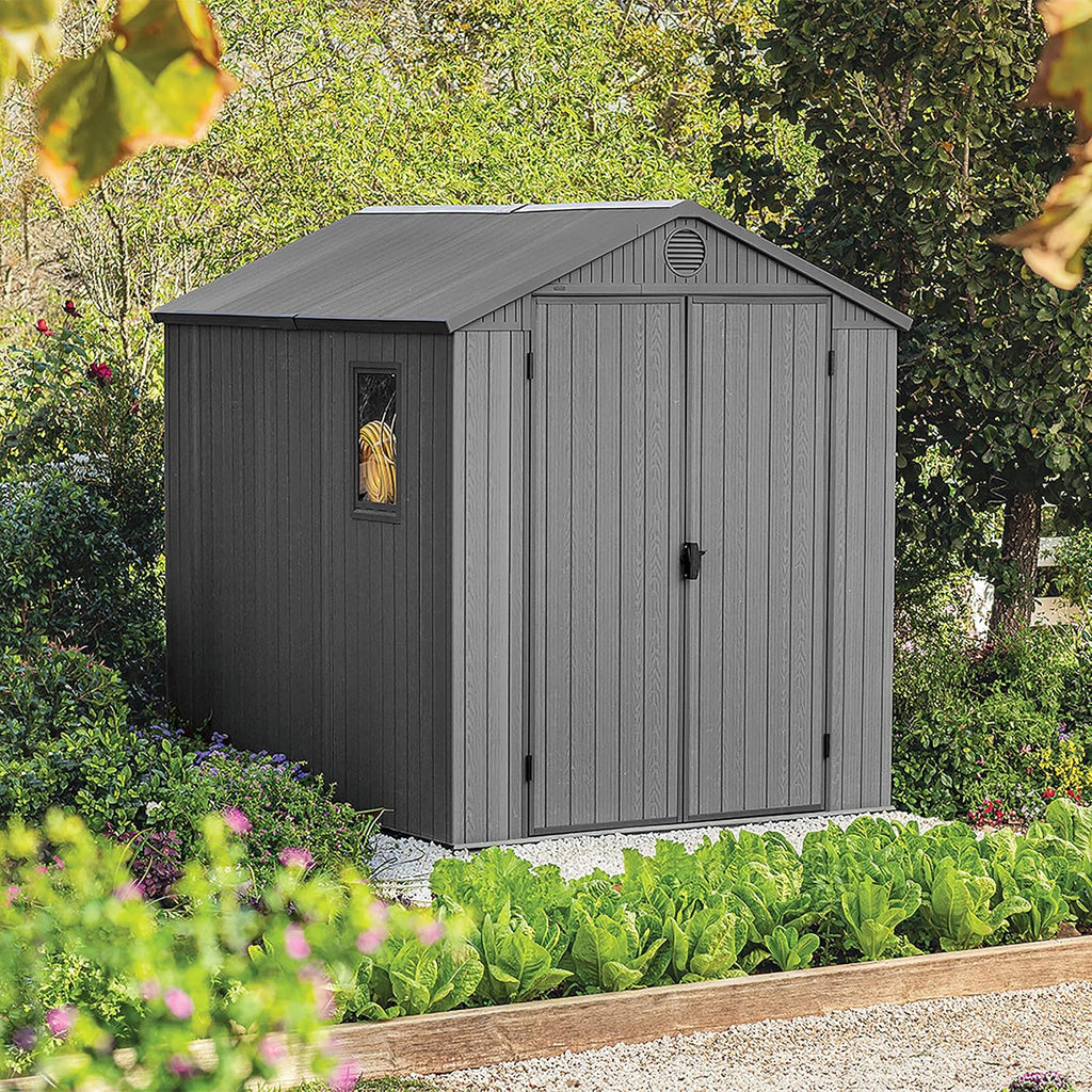 6 x 8 ft Outdoor Resin Storage Shed with Double Doors, Window & Heavy-Duty Floor – view 10