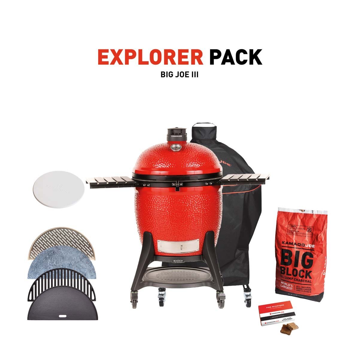 Kamado Joe Big Joe III Charcoal Grill & Smoker with Explorer Pack