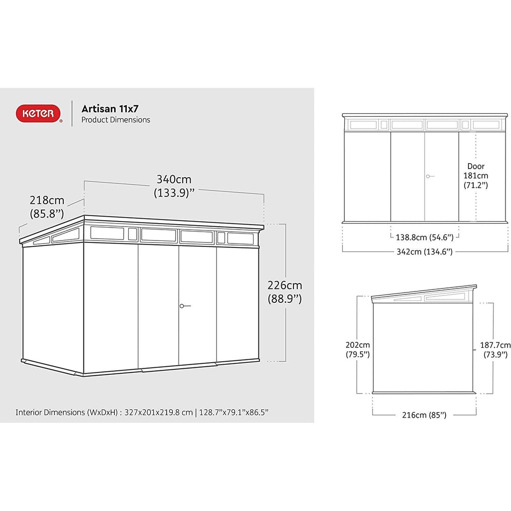 Keter Artisan 11 x 7 ft Resin Storage Shed – view 9