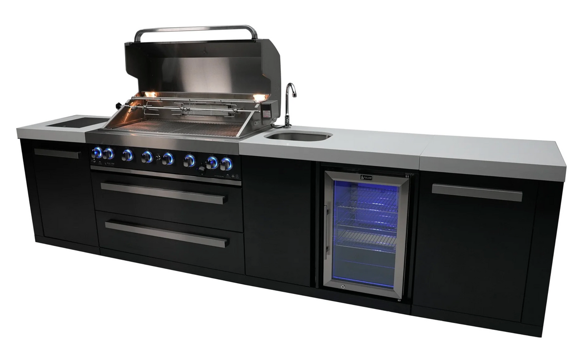 Mont Alpi 805 Black Stainless Steel Outdoor Kitchen Island with Beverage Center – view 3