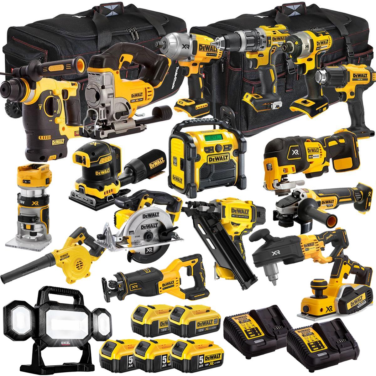 DEWALT 20V MAX XR 18 Tool Combo Kit with 5 Batteries & Charger