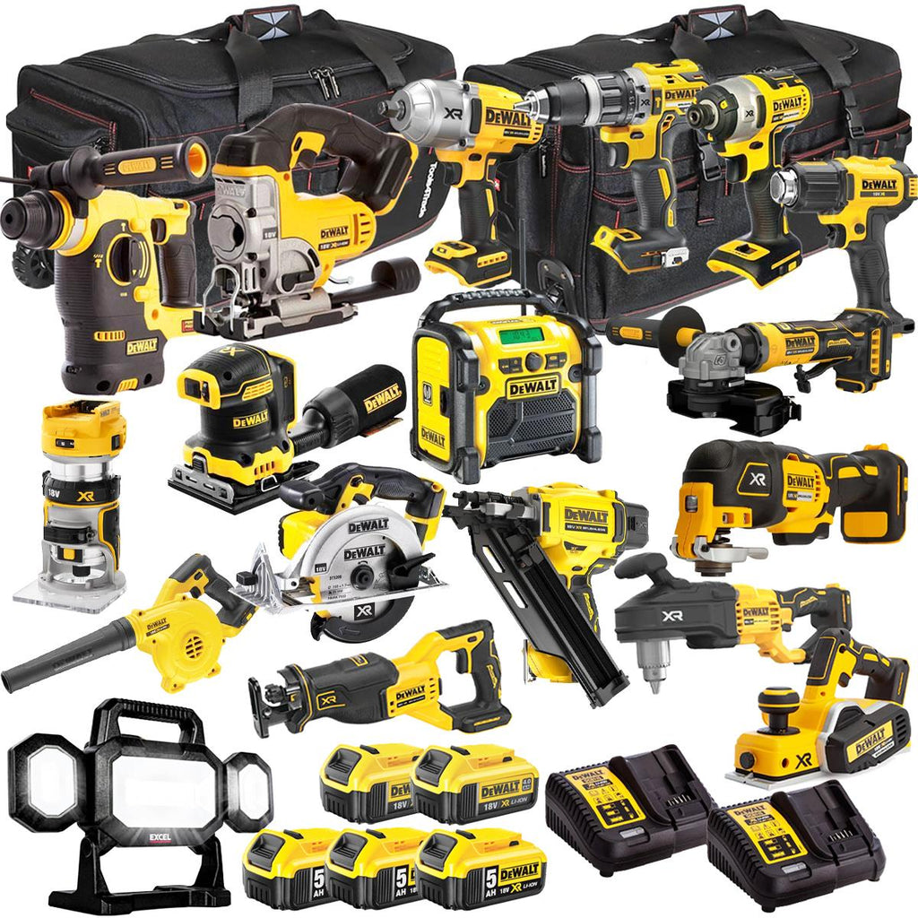 DEWALT 20V MAX XR 18 Tool Combo Kit with 5 Batteries & Charger