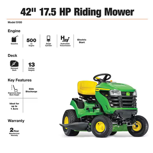 42 in Gas Riding Lawn Mower 17.5 HP – view 2