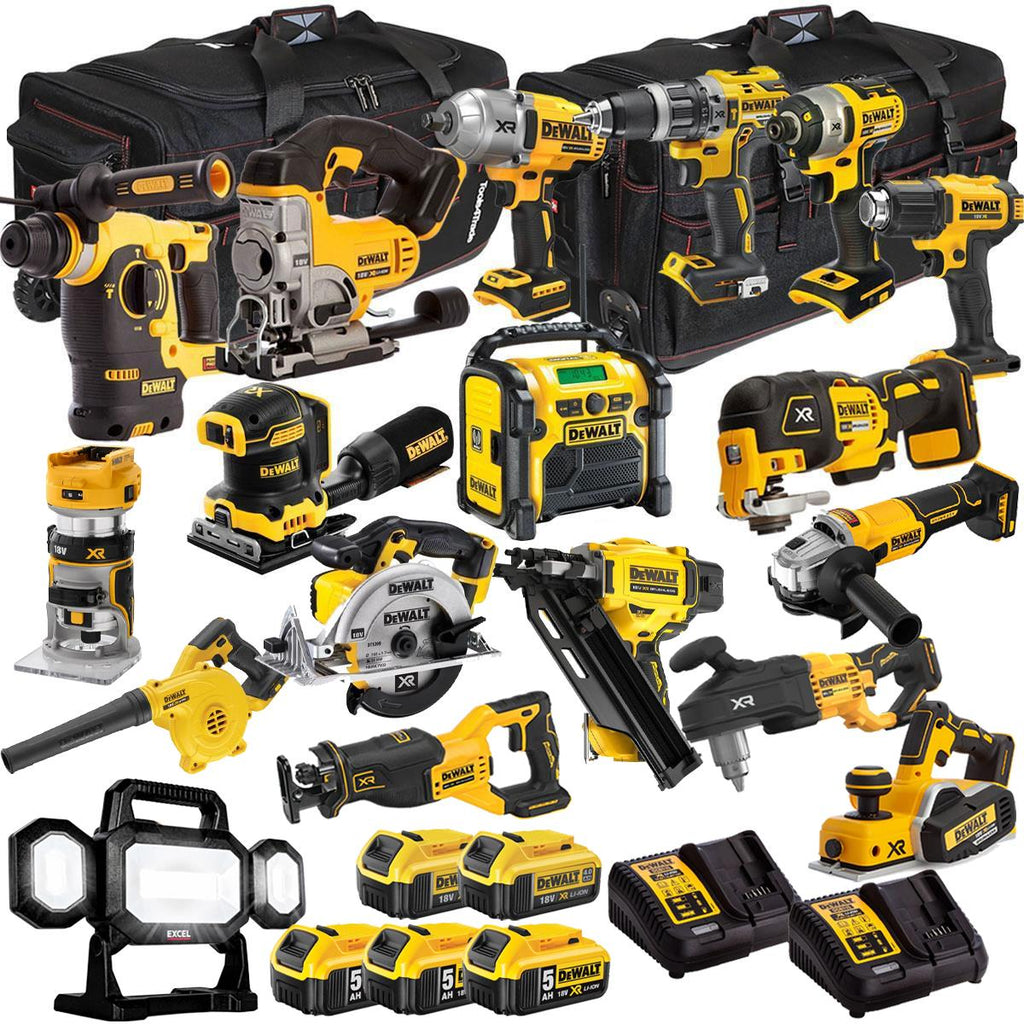 DEWALT 20V MAX XR 18 Tool Combo Kit with 5 Batteries & Charger