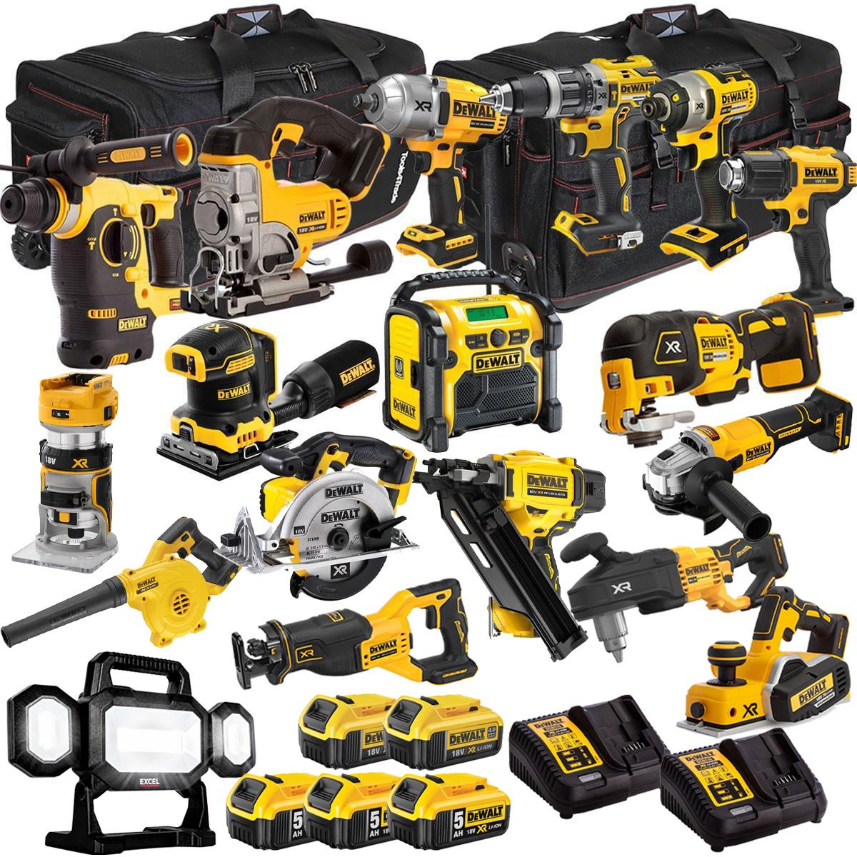DEWALT 20V MAX XR 18 Tool Combo Kit with 5 Batteries & Charger