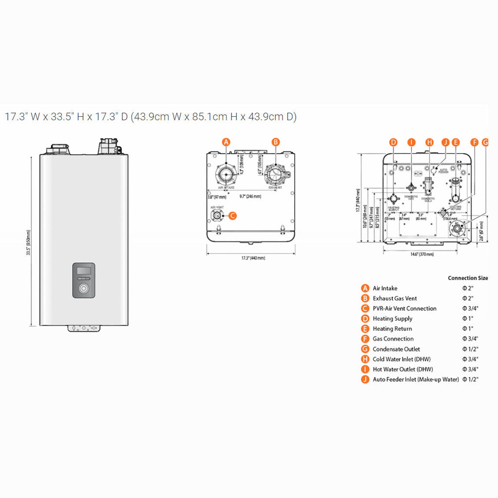 Navien NFC-250/200H Fire Tube Condensing Combi Boiler – view 3